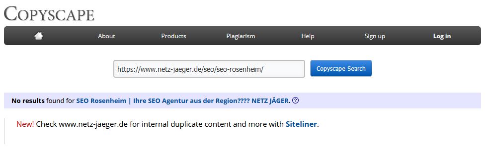 Kein externer Duplicate Content