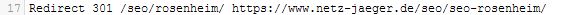 Die URL wurde per Redirect 301 umgeleitet
